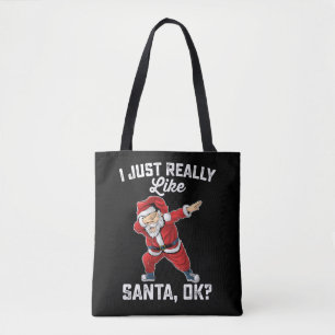Ik hou gewoon van Kerstman OK Familie Kerstmis Tote Bag
