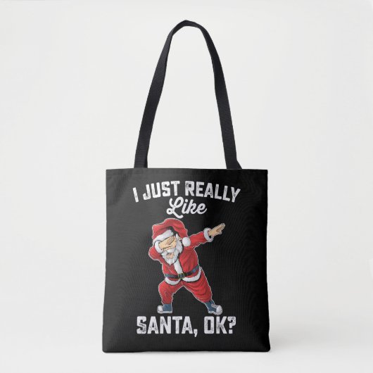 Ik hou gewoon van Kerstman OK Familie Kerstmis Tote Bag (Voorkant)