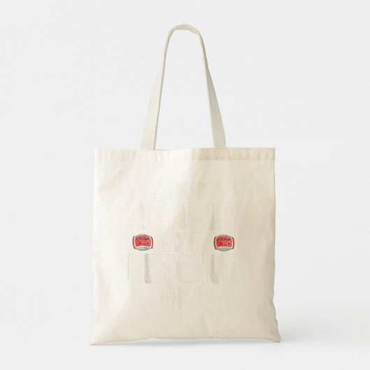 Ik hou gewoon van Ketchup OK Cute Ketchup Lover Tote Bag (Achterkant)