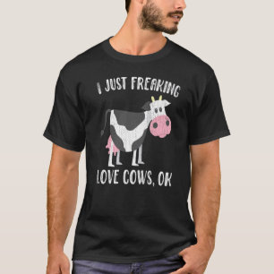 Ik hou gewoon van koeien Mooie koeien Dier Grafi T-shirt
