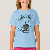 Ik hou gewoon van koffie OK Schattige Cat T-shirt (Voorkant)