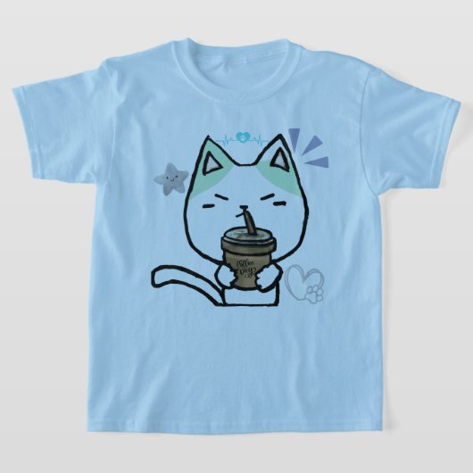 Ik hou gewoon van koffie OK Schattige Cat T-shirt (Laagn)