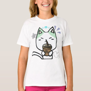 Ik hou gewoon van koffie OK Schattige Cat T-shirt