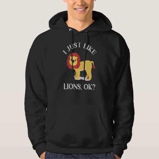 Ik hou gewoon van leeuwen schattige leeuw hoodie (Voorkant)