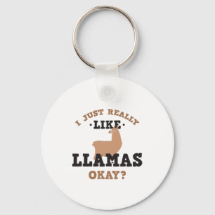 Ik hou gewoon van Llamas Funny Quote Sleutelhanger