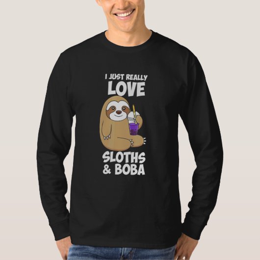 Ik hou gewoon van luiaards Boba T-shirt (Voorkant)