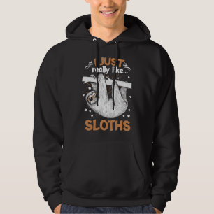 Ik hou gewoon van luiaards grappig dier luie luiaa hoodie