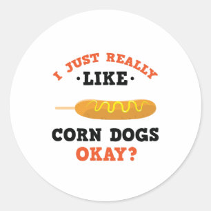 Ik hou gewoon van maïshonden grappige citaat Stick Ronde Sticker