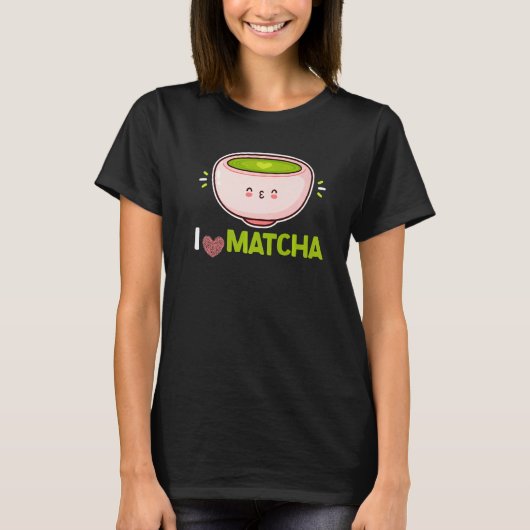 Ik hou gewoon van Matcha Green Powder Leaves Match T-shirt (Voorkant)