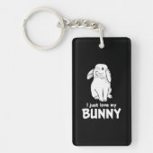 Ik hou gewoon van mijn Bunny | Cute Rabbit White Sleutelhanger (Voorkant)