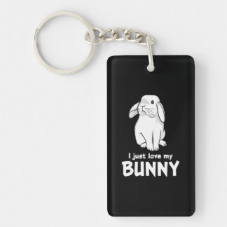 Ik hou gewoon van mijn Bunny | Cute Rabbit White Sleutelhanger