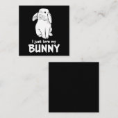 Ik hou gewoon van mijn Bunny | Cute Rabbit White Vierkante Visitekaartje (Voorkant / Achterkant)