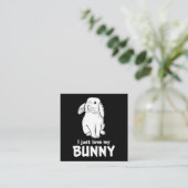 Ik hou gewoon van mijn Bunny | Cute Rabbit White Vierkante Visitekaartje (Staand voorkant)