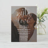 Ik hou gewoon van moderne script QR-code foto brui Kaart (Staand voorkant)