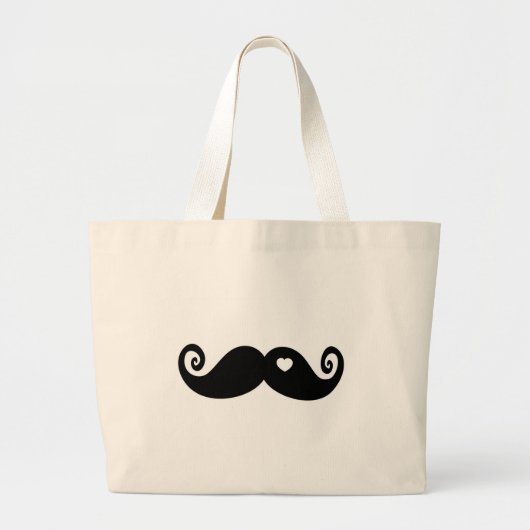 Ik hou gewoon van Mustache Grote Tote Bag (Voorkant)