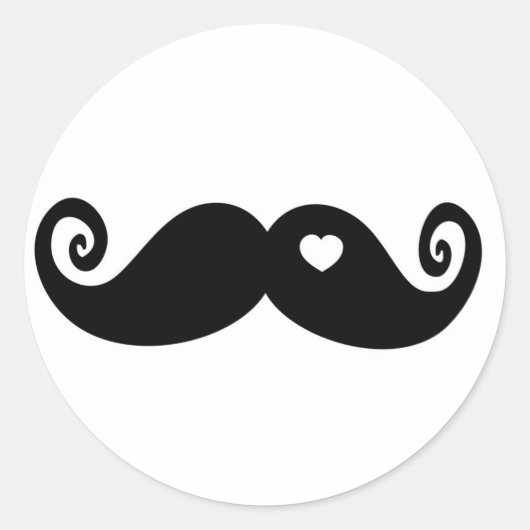 Ik hou gewoon van Mustache Ronde Sticker (Voorkant)