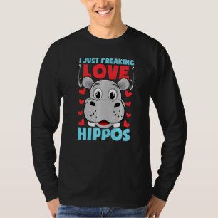 Ik hou gewoon van nijlpaarden grappige nijlpaard c t-shirt