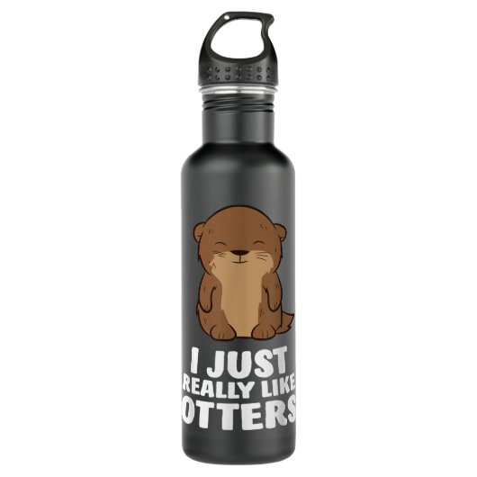 Ik hou gewoon van Otters die Otter Copy Waterfles (Voorkant)