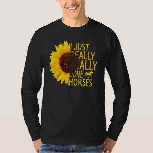Ik hou gewoon van paarden, vrouwen Mannen met een T-shirt