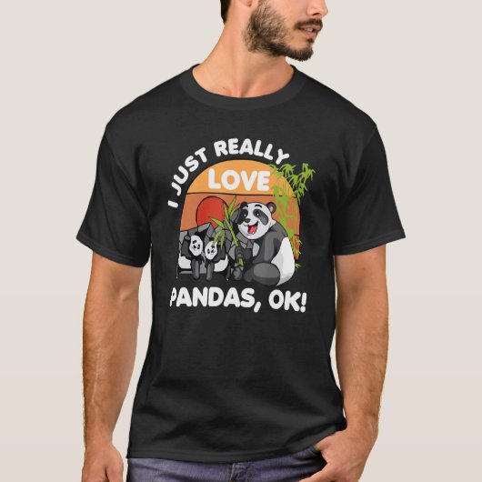 Ik hou gewoon van Pandas Ok Animal Beer Ret T-shirt (Voorkant)