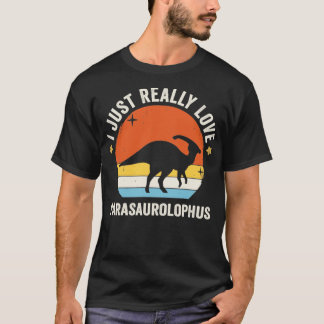 Ik hou gewoon van Parasaurolophus 80's Retro Vinta T-shirt