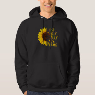 Ik hou gewoon van pelikanen Vrouwen Mannen vogelzo Hoodie