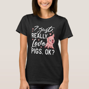 Ik hou gewoon van Pigs ok Harvest Farming Barn C T-shirt