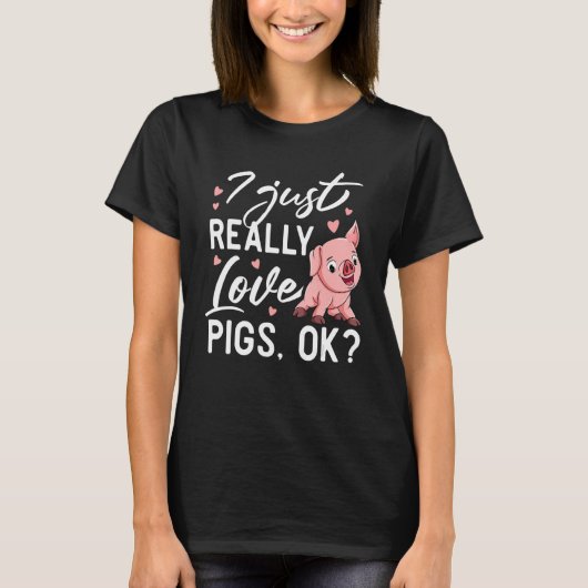 Ik hou gewoon van Pigs ok Harvest Farming Barn C T-shirt (Voorkant)