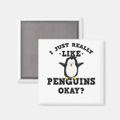 Ik hou gewoon van pinguïns citaat magneet (Voorkant / Achterkant)