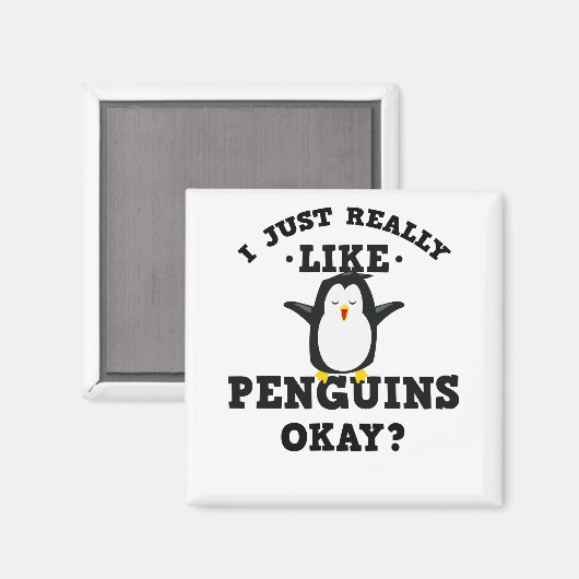 Ik hou gewoon van pinguïns citaat magneet (Voorkant / Achterkant)