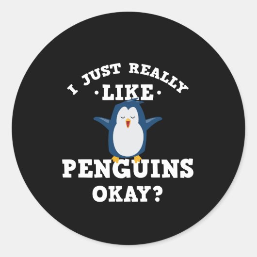 Ik hou gewoon van pinguïns citeren Sticker (Voorkant)