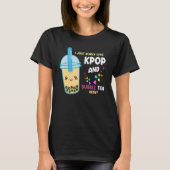 Ik hou gewoon van pop en bubbelthee Kpop m T-shirt (Voorkant)