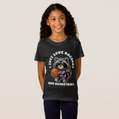 Ik hou gewoon van racoons en basketballiefhebber t-shirt (Voorkant volledig)