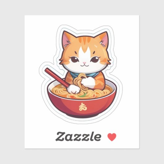 Ik hou gewoon van Ramen Cat Sticker (Vel)