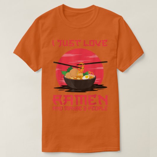 Ik hou gewoon van Ramen en misschien 3 mensen Kawa T-shirt (Design voorkant)