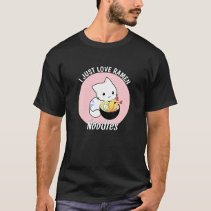 Ik hou gewoon van Ramen Funny Anime Cat Japanse no T-shirt