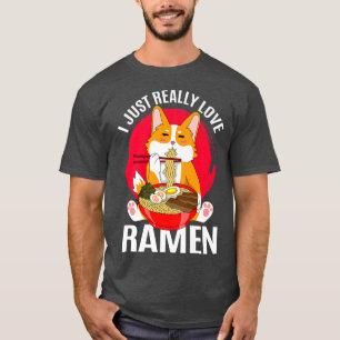 Ik hou gewoon van Ramen Kawaii Anime Corgi Japane T-shirt
