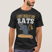 Ik hou gewoon van ratten ok rat huisdier rat t-shirt (Voorkant)