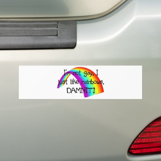 Ik hou gewoon van regenbogen. bumpersticker (Op auto)