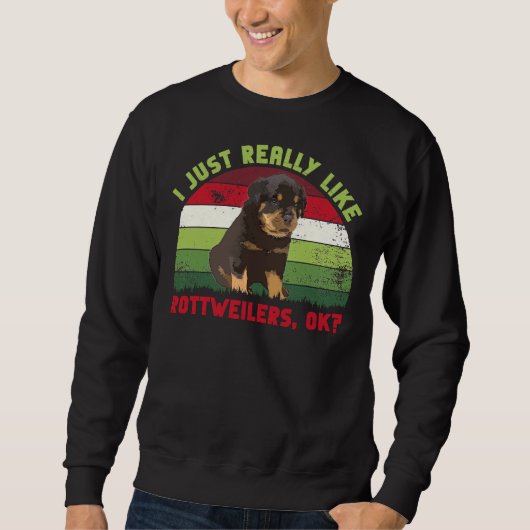 Ik hou gewoon van rottweilers OK Retro Trui (Voorkant)