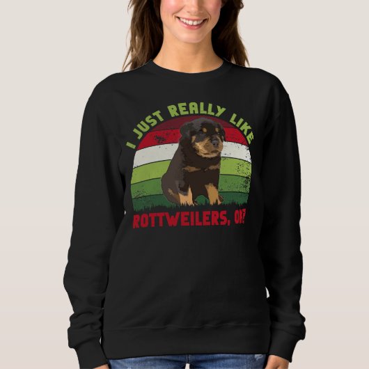 Ik hou gewoon van rottweilers OK Retro Trui (Voorkant)
