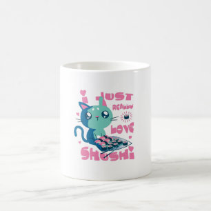 Ik hou gewoon van Sushi Cute Kawaii Cat Gift Koffiemok