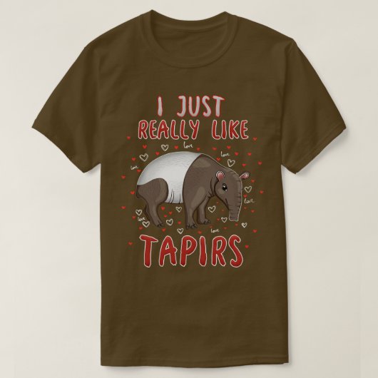 Ik hou gewoon van tapirs t-shirt (Design voorkant)