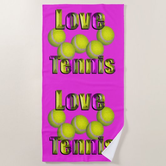 Ik hou gewoon van tennis, strandlaken (Voorkant)