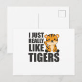 Ik hou gewoon van Tigers - Zoödieren zoet Briefkaart (Voorkant / Achterkant)