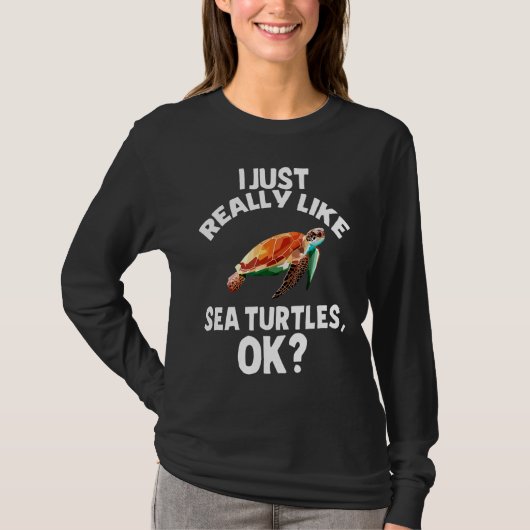 Ik hou gewoon van Turtle Funny Zee Animal T-shirt (Voorkant)