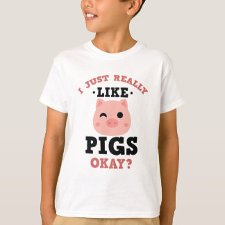 Ik hou gewoon van varkens Funny Boerderij Animal T-shirt