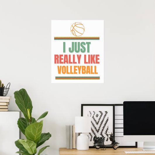 ik hou gewoon van volleybal poster (Thuiskantoor)