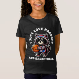 Ik hou gewoon van wasberen en basketbal sportliefh t-shirt