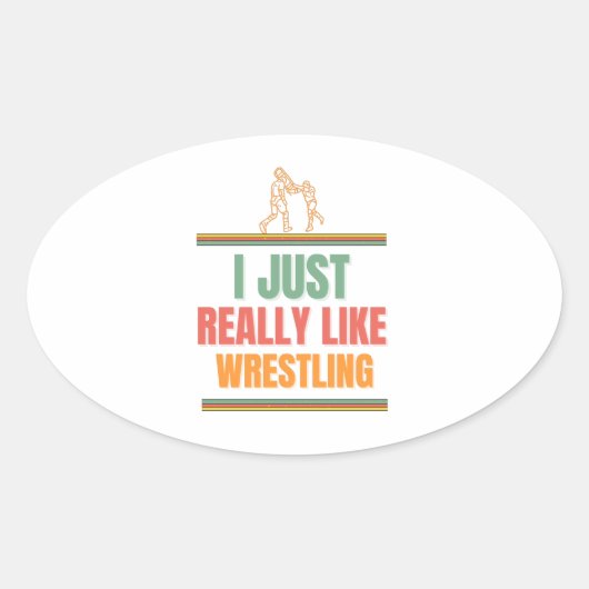 ik hou gewoon van worstelen ovale sticker (Voorkant)